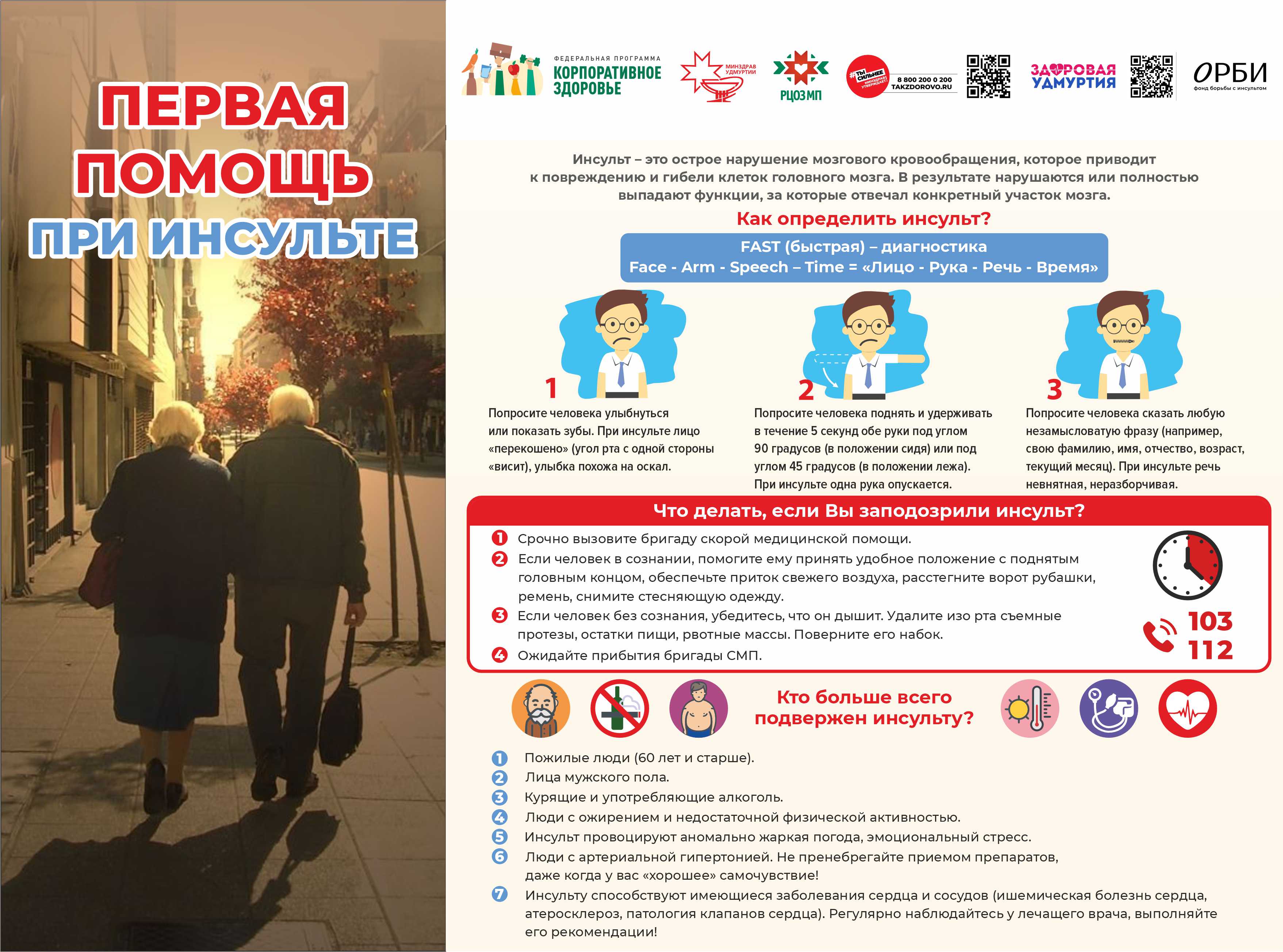Первая помощь при инсульте